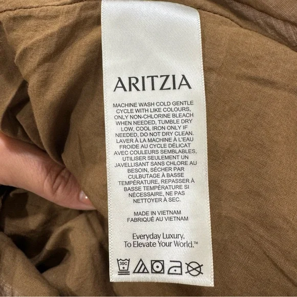 Aritzia Babaton Segment Poplin Dress Cello Brown Size Medium - Picture 7 of 12
